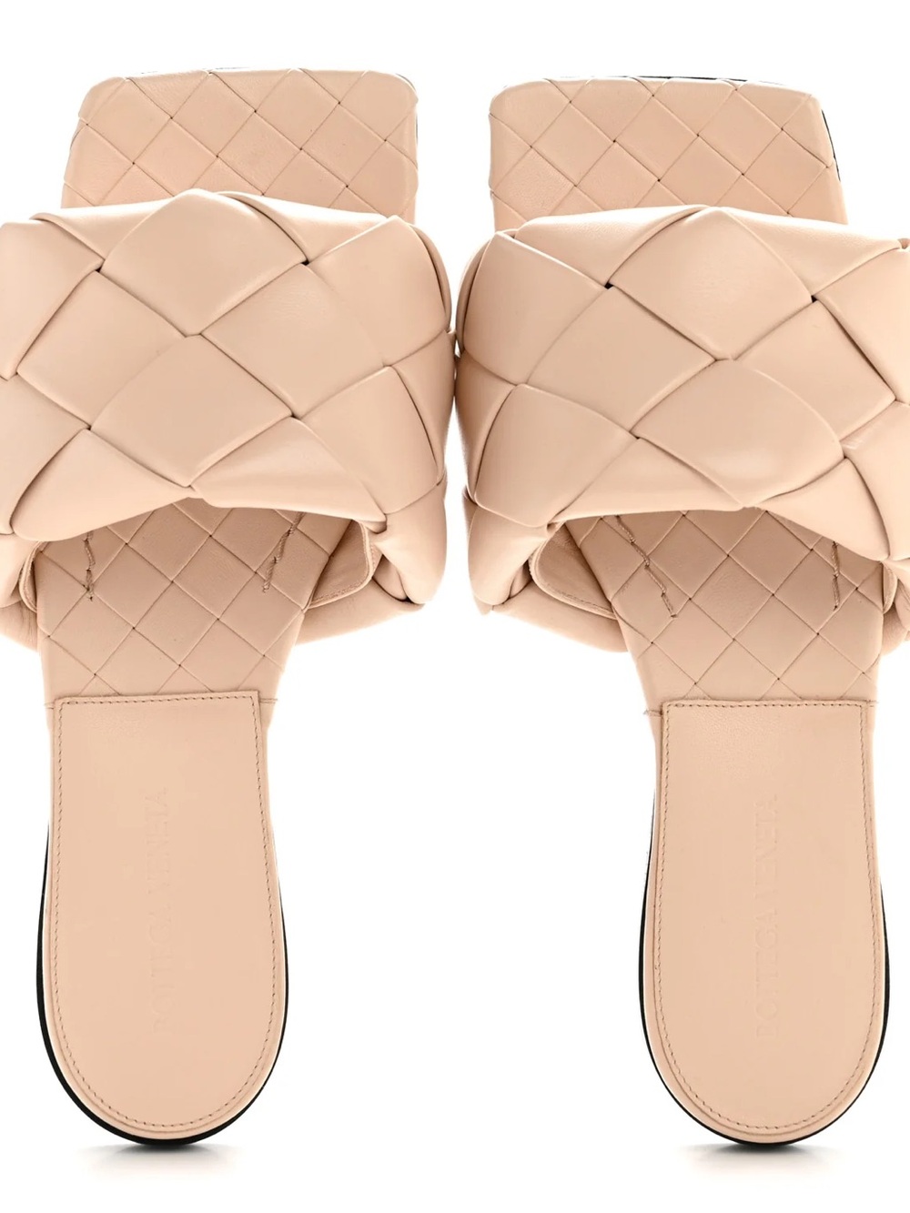 Woven Slide Sandals in Nude - Women